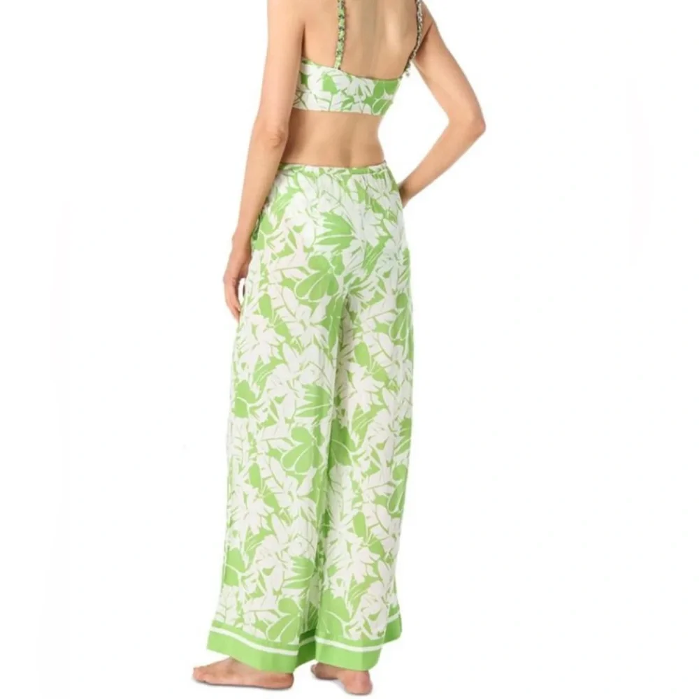 Michael Kors Green Apple Wide Leg CU Pant Lg